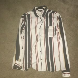 Forever 21 Regular Fit Striped Button Up Shirt
